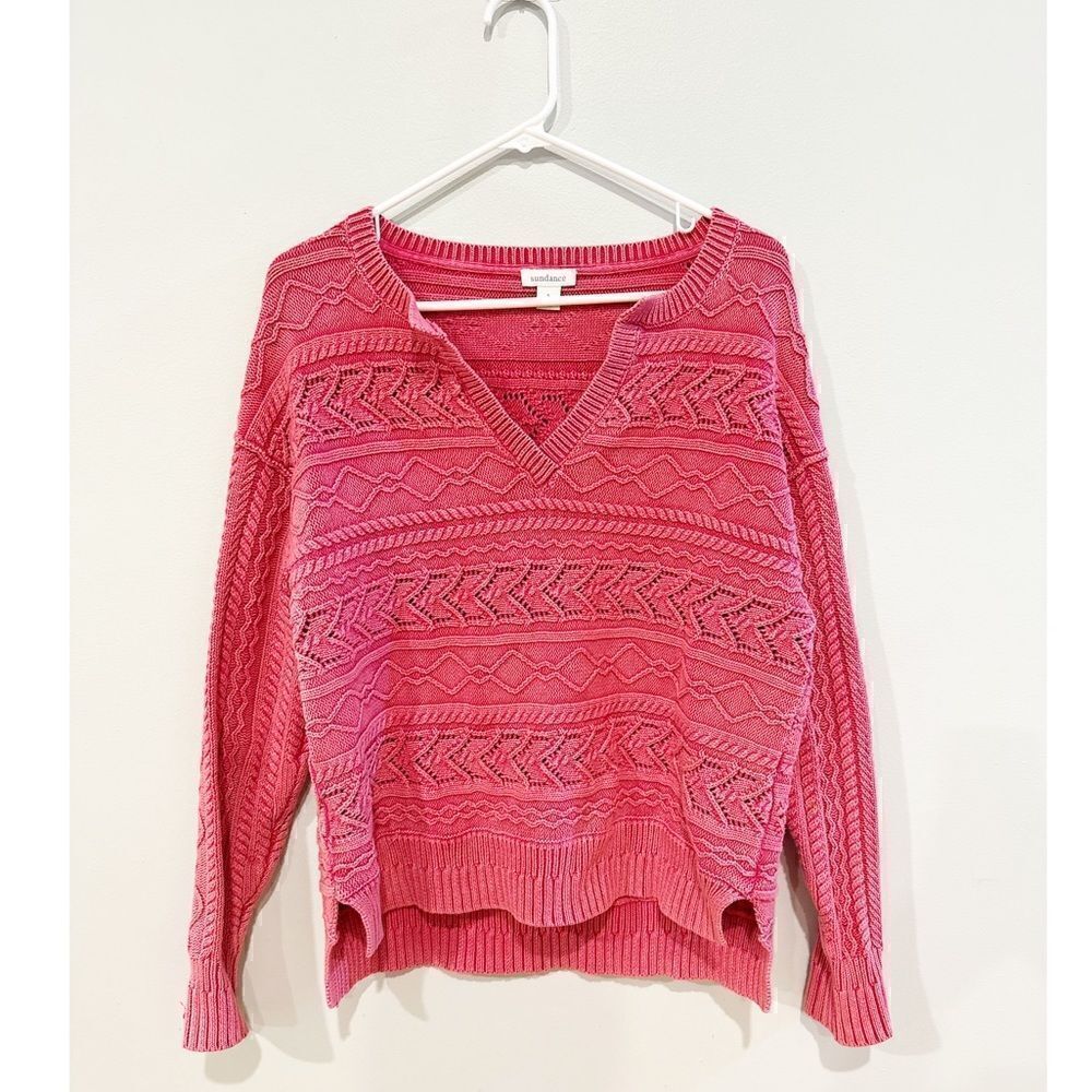 Sundance knit v-neck sweater pink